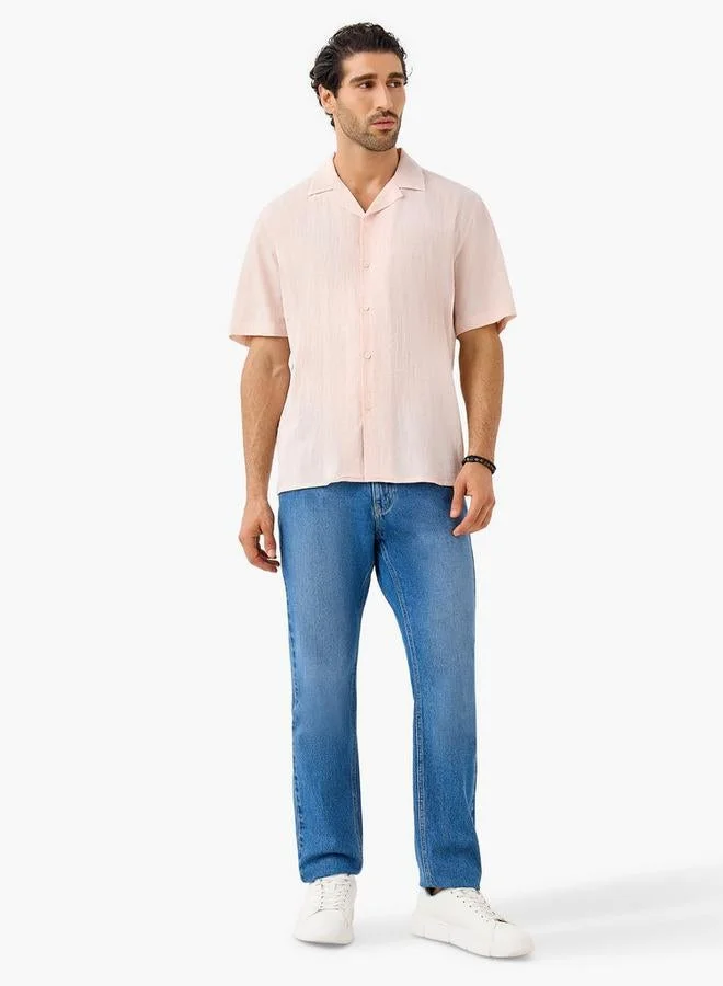 Splash FAV Seersucker Textured Resort Collar Shirt