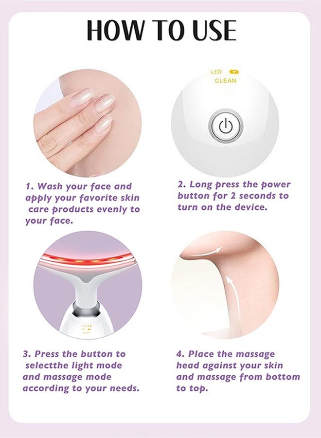 Face Massager, Face Beauty Device, Facial Lifting Therapy Machine EMS Face Massager Anti Wrinkle Skin Tightening Reduce Double Chin Skin Care Tools 7 Colour Modes - Image 4