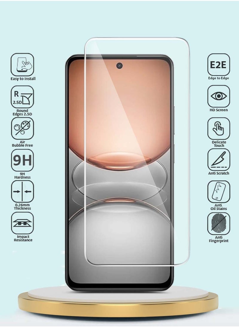 ELTRAZONE Realme C75 4G 2024 GMAX Premium Series Curved Edges 9H 2.5D Tempered Glass Screen Protector – Clear, Ultra-Thin, Scratch Resistant, HD Clarity, Anti-Fingerprint, Full Coverage, Easy Installation for Realme C75 4G - Image 2