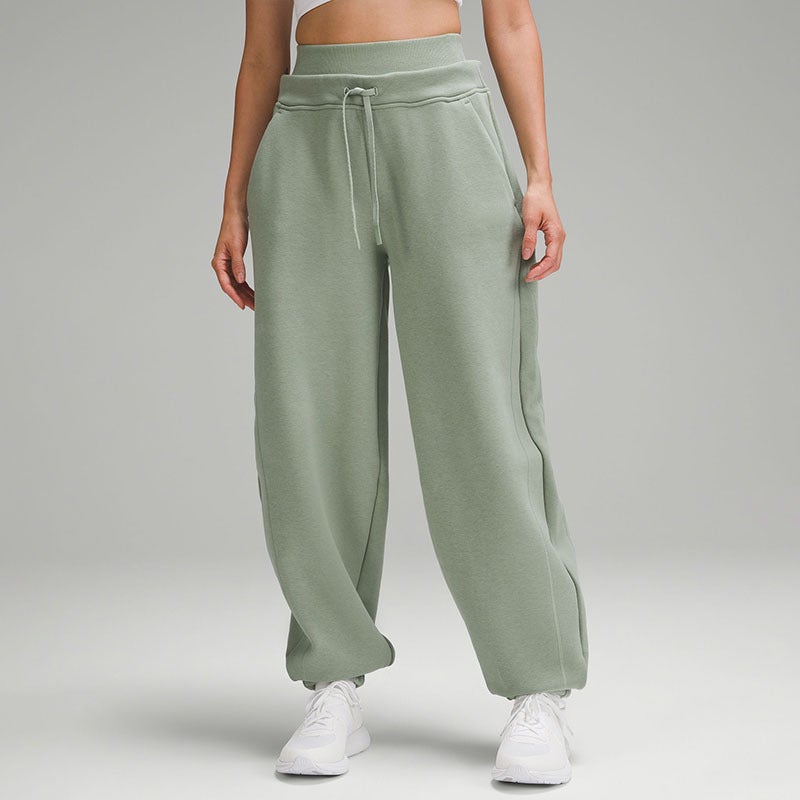Womens Autumn High Waist Slim Joggers palm ash - Image 1