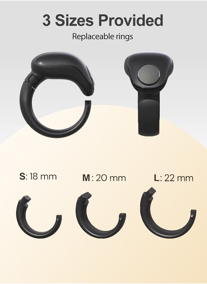 WESLAMIC - Tasbih Zikr Smart Ring, Adjustable Counter, Size (18 and 20mm), APP Support Digital Counter Prayer Reminder Ring, Waterproof Counter Zikr Ring, For Muslims (Black) - Image 1
