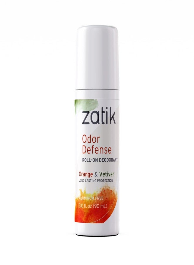 Zatik Naturals - Odor Defense Roll-on Deodorant, Orange and Vetiver, Cruelty-free Vegan, pH Balanced, Bio-degradable free from Aluminum Parabens non Toxic, 3.0 oz, 90ml - Image 1
