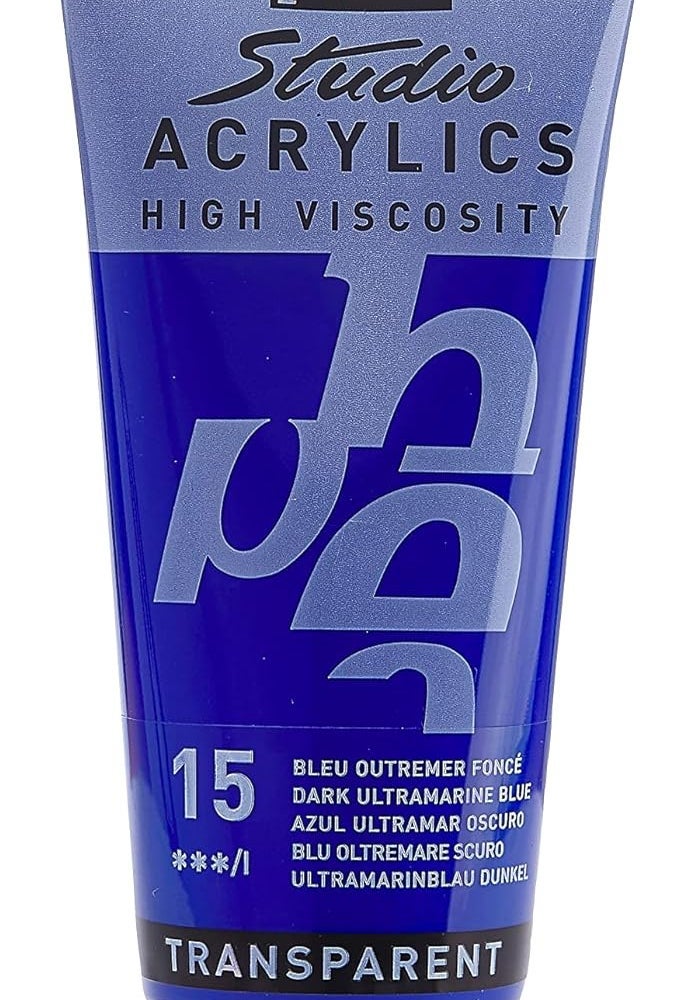 PEBEO Studio Acrylics High Viscosity Paint - Dark Ultramarine Blue, 100ml - Image 1