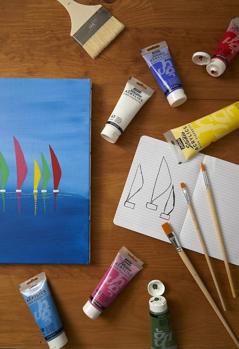 PEBEO Studio Acrylics High Viscosity Paint - Dark Ultramarine Blue, 100ml - Image 3