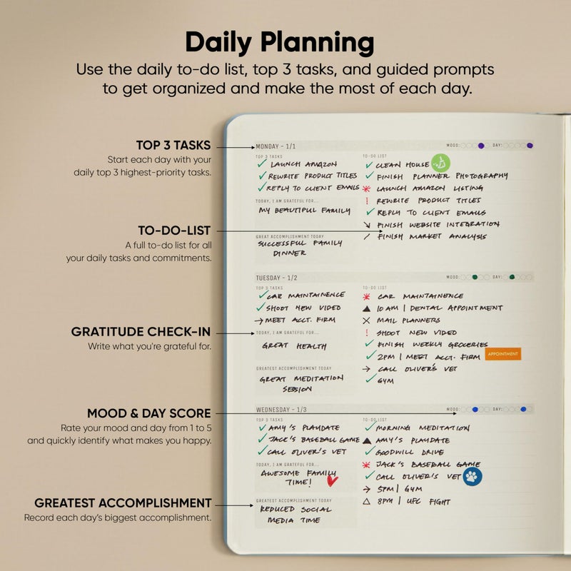 PRODUCTIVITY STORE Dated, 2026 Planner, 8.5" x 11" - The Productivity Planner to Achieve Your 2026 Goals - Planner 2026-2027 by PRODUCTIVITY STORE (A4, BLUE) - Image 3