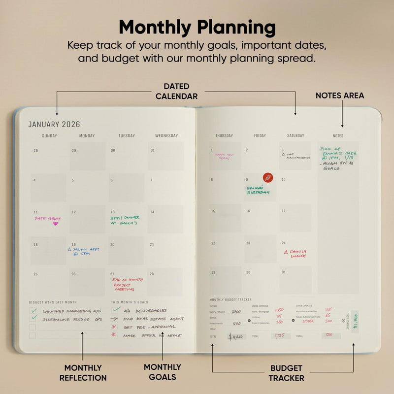 PRODUCTIVITY STORE Dated, 2026 Planner, 8.5" x 11" - The Productivity Planner to Achieve Your 2026 Goals - Planner 2026-2027 by PRODUCTIVITY STORE (A4, BLUE) - Image 5