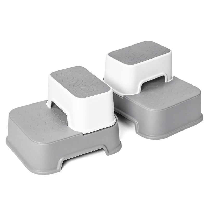 Wiifo 2 Step Stool for Kids (2 Packs),Toddler Stool for Bathroom Sink,Potty Training,Toilet Stool, Slip Resistant(Grey) - Image 4