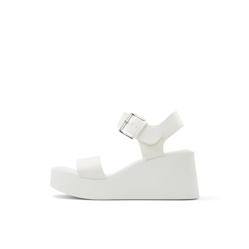 Call It Spring Women's Merisa Wedge Sandal, White, 6 - Image 1