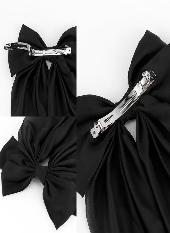 ANNACREATIONS ANNA CREATIONS 3 Pcs Fashion Hair Bows for Women Bows for hair Silk Satin Hair Ribbons Bow Hairclip for Women Cute Hair Clip for Girls Large Vintage Hair Hair Accessories Big Ribbon Bow Clip - Image 5