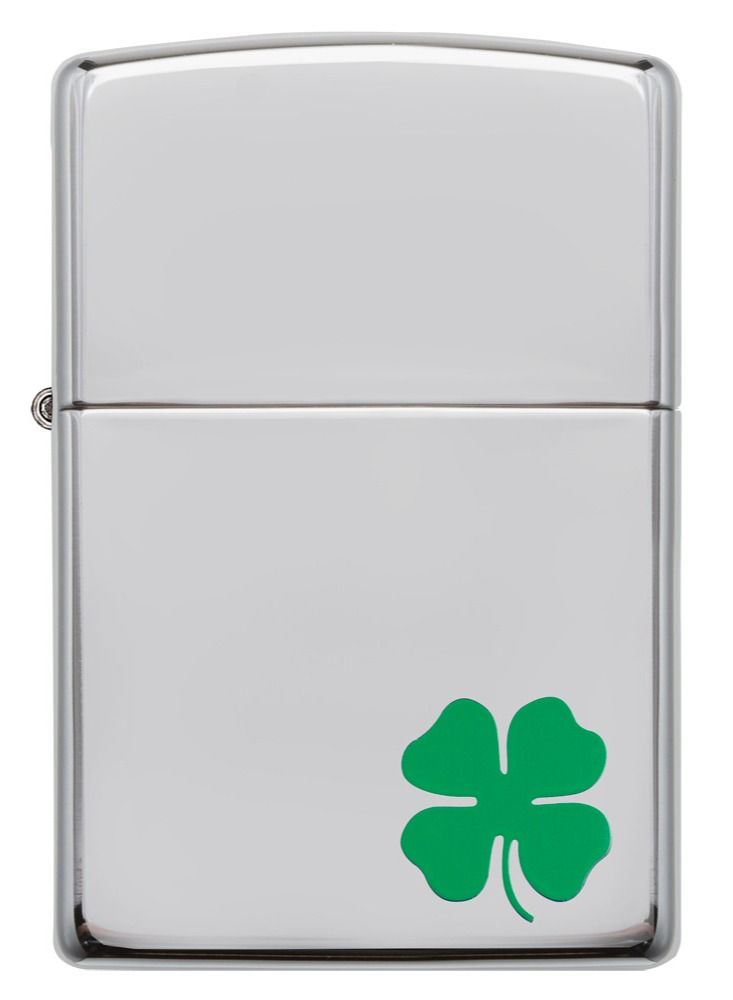 Zippo 24007 250 Four Leaf Clover High Polish Chrome Windproof Lighter - Image 2