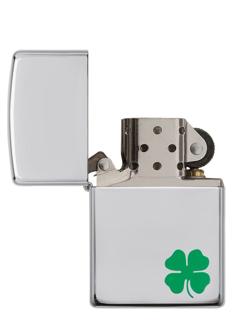 Zippo 24007 250 Four Leaf Clover High Polish Chrome Windproof Lighter - Image 4