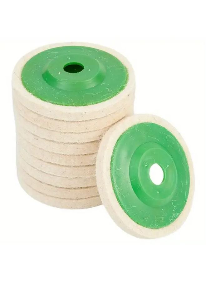 Green Wool Felt Polishing Wheel Pad 125mm 3pcs For Metal Marble Glass Ceramics - Image 2