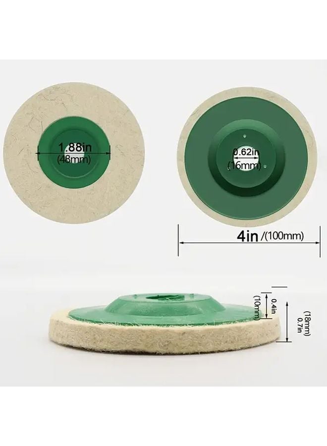 Green Wool Felt Polishing Wheel Pad 125mm 3pcs For Metal Marble Glass Ceramics - Image 3