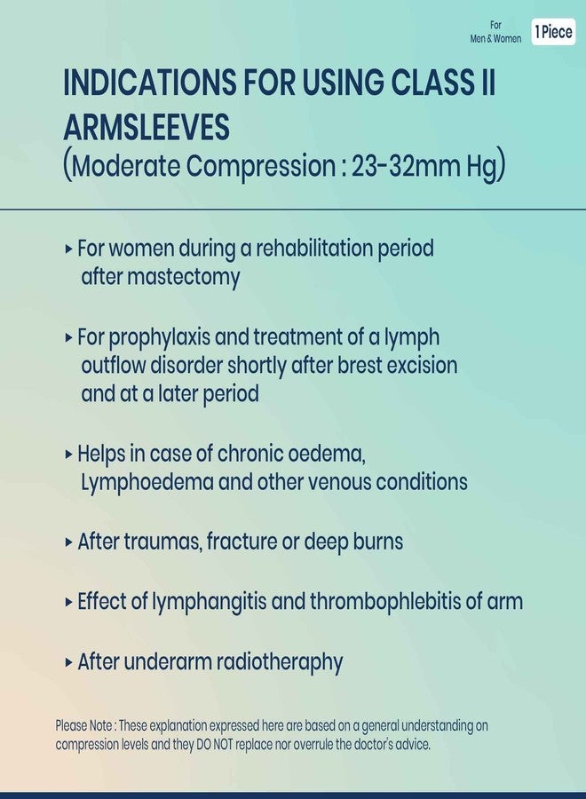 Sorgen Classique (Lycra) Medical Compression Armsleeves | Handsleeves | Lympedema armsleeves | Class 2 Compression Armsleeves | Hand swelling | Medical Armsleeves LARGE - Image 5
