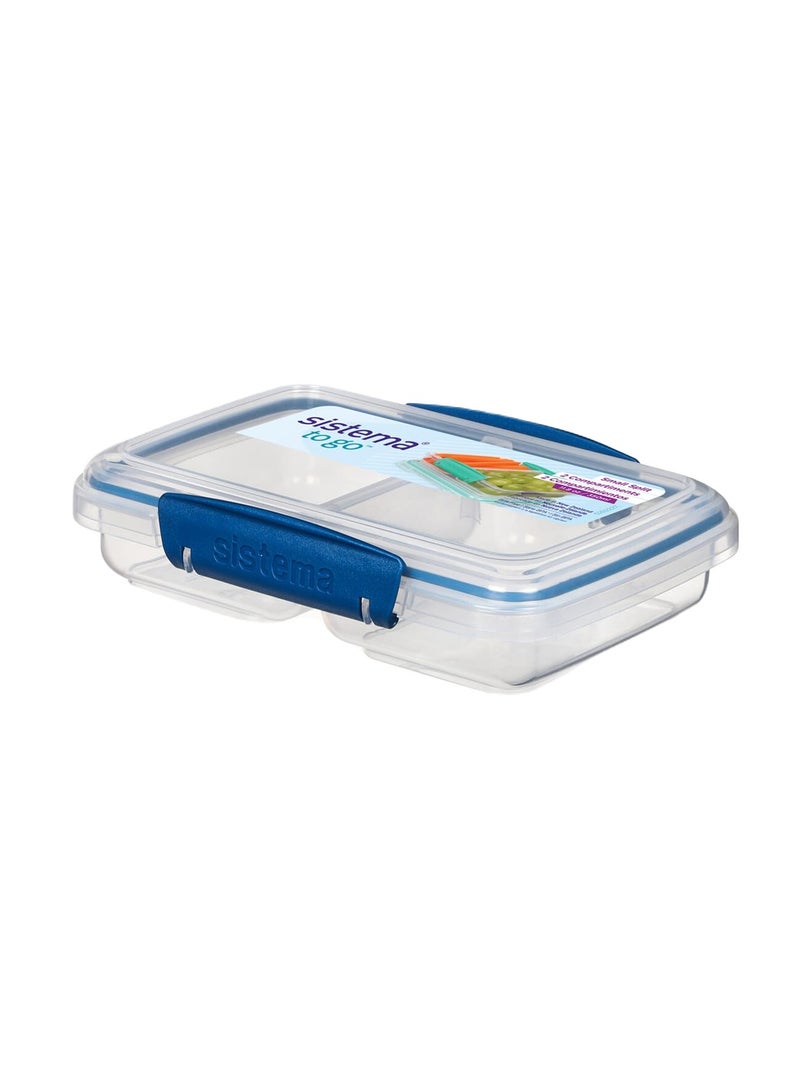 Sistema Small Split Kids Food Container (Blue, 350ml): Leakproof Snacks - BPA-Free & Reusable - Image 1
