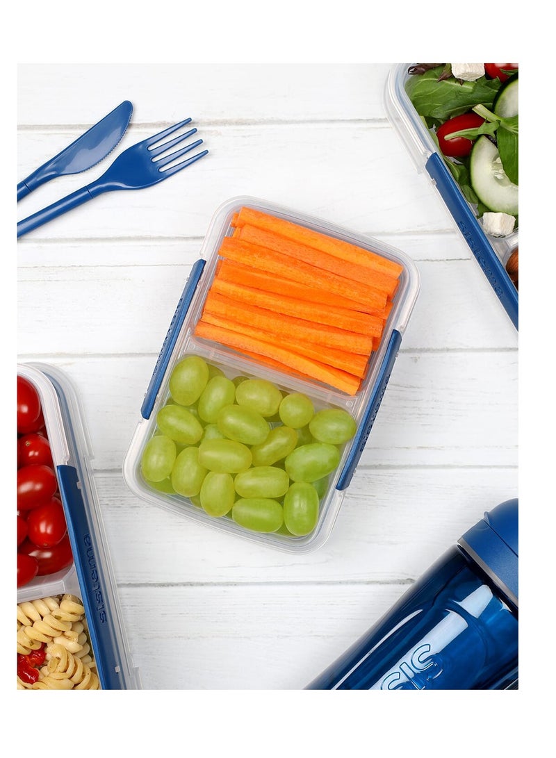 Sistema Small Split Kids Food Container (Blue, 350ml): Leakproof Snacks - BPA-Free & Reusable - Image 2