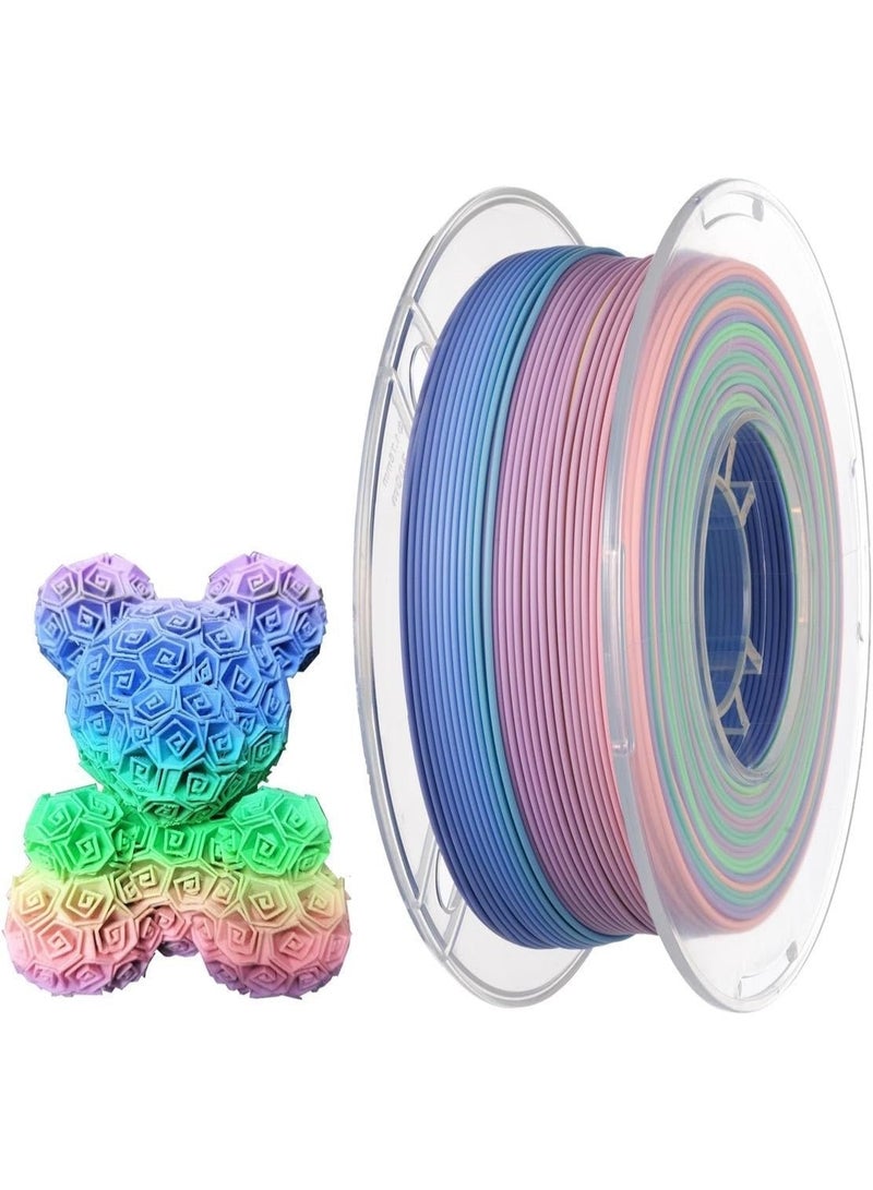 وبوت جي سي سي خيط طباعة ثلاثية الأبعاد PLA مطفي متدرج الألوان (قوس قزح) مقاس 1.75 مم وزن 1 كجم لطابعات FDM، مادة PLA سهلة الطباعة ببثق مستقر وقطر متناسق وتشطيب مطفي ناعم مع انتقال ألوان سلس للنماذج الزخرفية والتعليمية والطباعة اليومية - Image 1