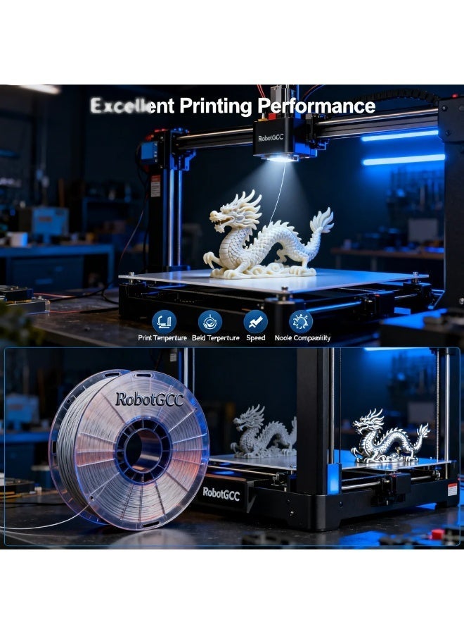 robotgcc PLA Matte Rainbow 1.75mm 3D Printing Material 1KG Spool for FDM 3D Printing, Smooth Gradient Color Transition Matte Finish, Easy Print PLA with Stable Extrusion, Consistent Diameter ±0.02mm, Low Warping, Strong Layer Adhesion, Ideal for Decorative Models, Prototyping, Education, DIY Creative Projects, Compatible with Most 3D Printers - Image 5
