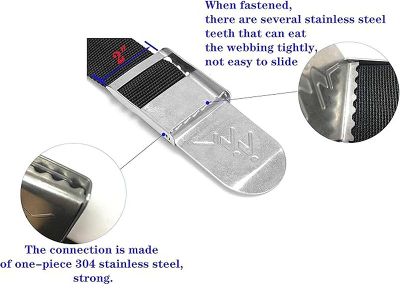 MOOCY Diving Weight Belt with Stainless Steel Buckle,2" Wide Nylon Webbing 55" Long,Scuba Weight Belt Buckle for Snorkeling Sailing Water Sports - Image 3