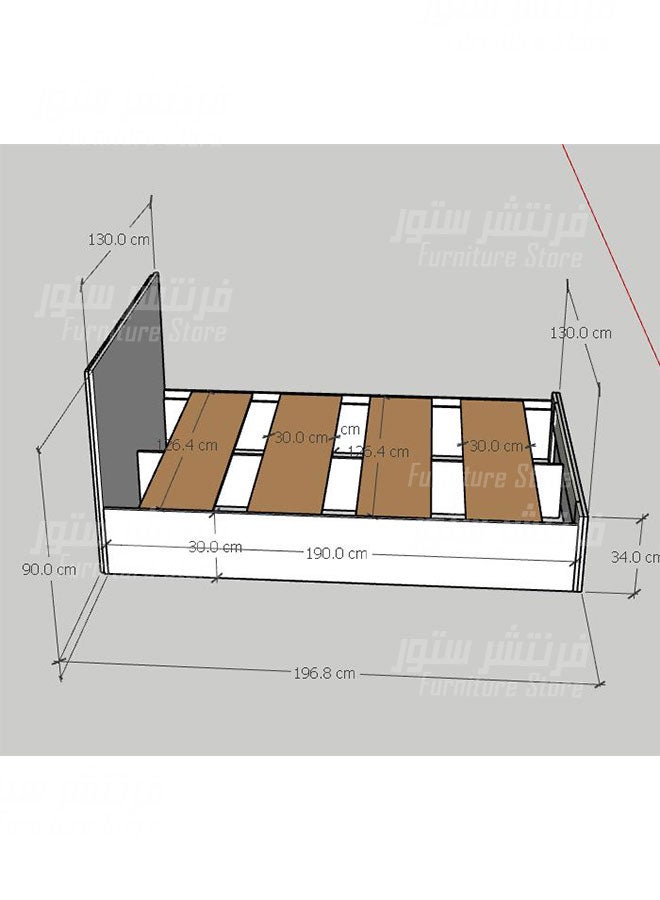 Mini room, a small modern room, consisting of a modern bed - 130 cm wide, a dresser with a glass frame and a nightstand, from the Furniture Store. - Image 2