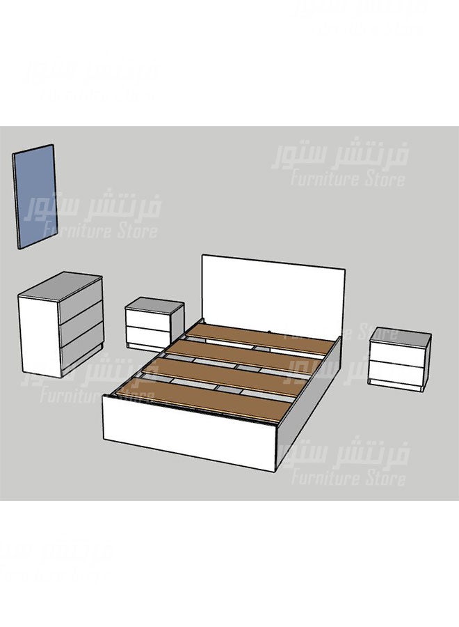 Mini room, a small modern room, consisting of a modern bed - 130 cm wide, a dresser with a glass frame and a nightstand, from the Furniture Store. - Image 5