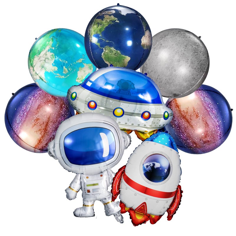 Pedel Galaxy Space Balloons 8Pcs Planet Balloons Outer Space Astronaut Rocket Spaceship Balloon for Planet Themed Kids Birthday Party Supplies - Image 3