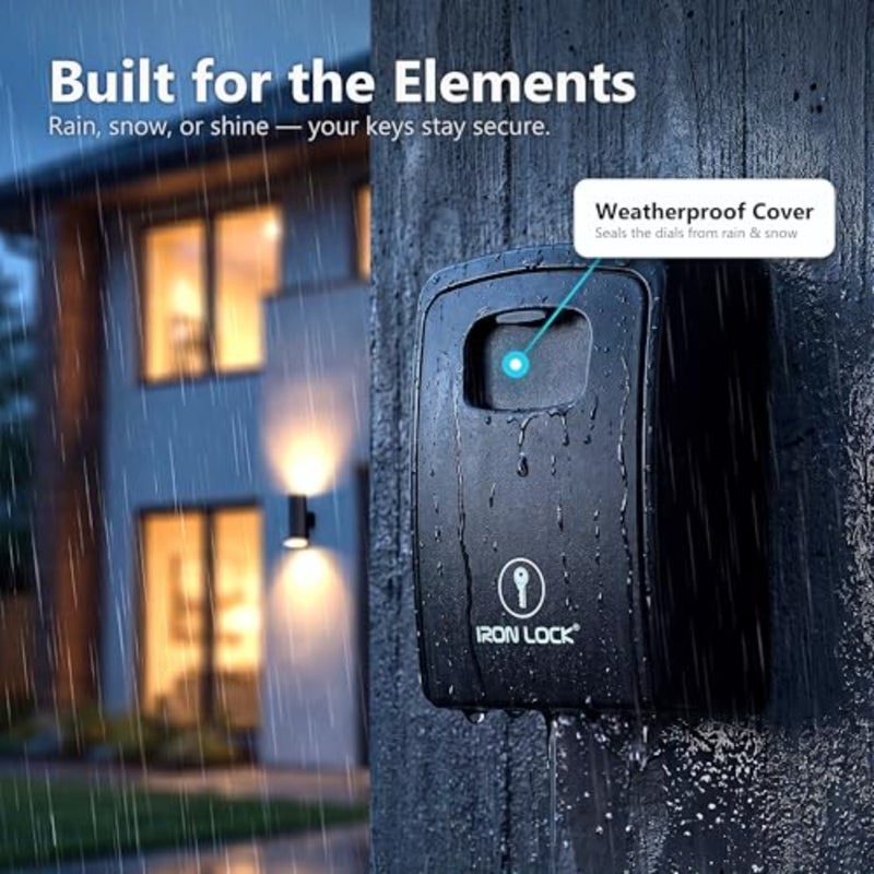 ® - XXL Key Lock Box Wall Mount for Keys 4 Digit Combination with Resettable Code with A B Switch Extra Large lockbox Indoor Outdoor Waterproof Big Key Lock Box House Spare Keys Wall Safes - Image 2