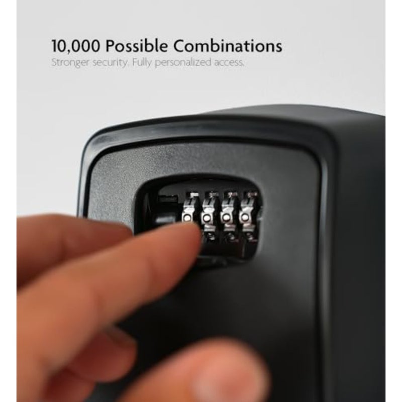® - XXL Key Lock Box Wall Mount for Keys 4 Digit Combination with Resettable Code with A B Switch Extra Large lockbox Indoor Outdoor Waterproof Big Key Lock Box House Spare Keys Wall Safes - Image 5