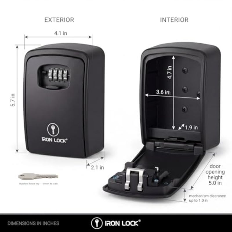 ® - XXL Key Lock Box Wall Mount for Keys 4 Digit Combination with Resettable Code with A B Switch Extra Large lockbox Indoor Outdoor Waterproof Big Key Lock Box House Spare Keys Wall Safes - Image 4
