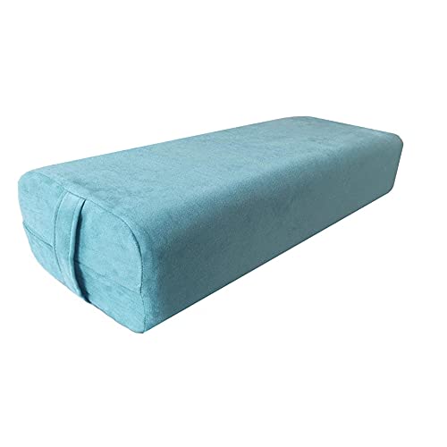 NGT new guide steps Yoga Bolster Pillow for Meditation and Support - Rectangular Yoga Cushion Foam Wedges Washable Suede Pillowcase for Men and Women with Carry Handles.(Green Soft fabric) - Image 1