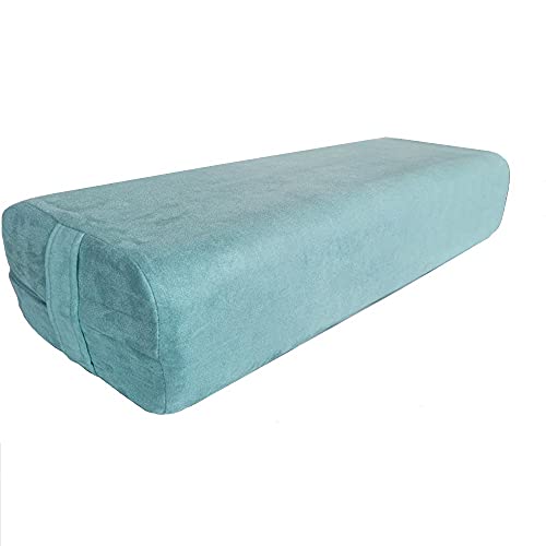 NGT new guide steps Yoga Bolster Pillow for Meditation and Support - Rectangular Yoga Cushion Foam Wedges Washable Suede Pillowcase for Men and Women with Carry Handles.(Green Soft fabric) - Image 2