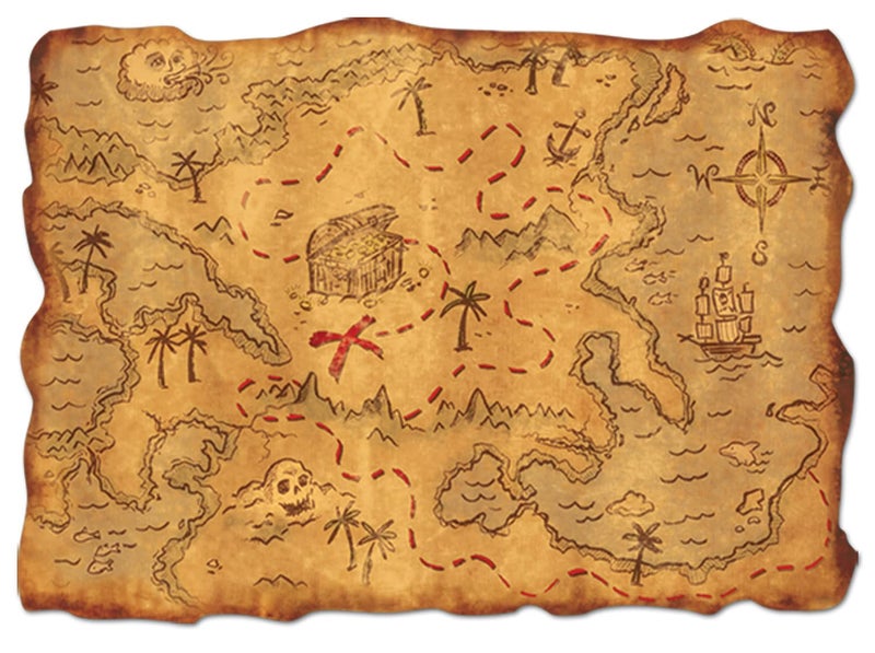 Beistle Plastic Treasure Map Party Accessory (1 count) (1/Pkg) - Image 1