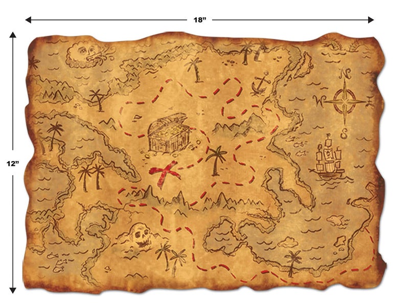 Beistle Plastic Treasure Map Party Accessory (1 count) (1/Pkg) - Image 2
