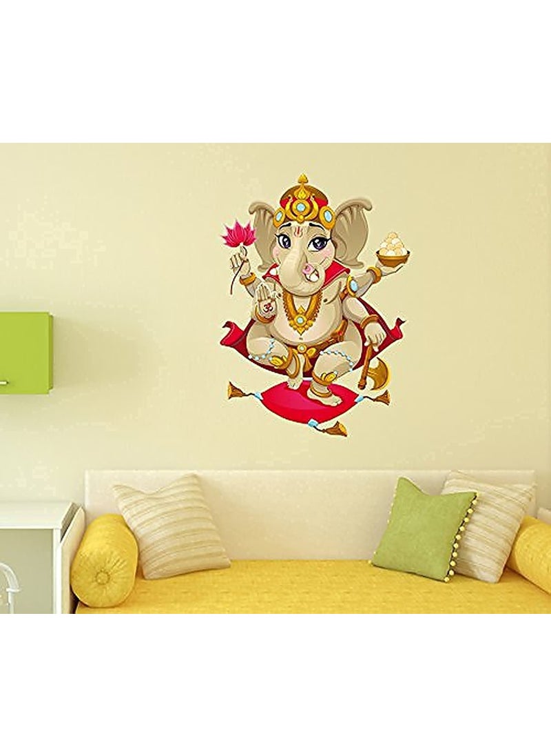 Decals Design Decals Design 'Shree Ganesh' Wall Decal (PVC Vinyl, 70 cm x 50 cm x 70 cm, Multicolour)  - Image 1