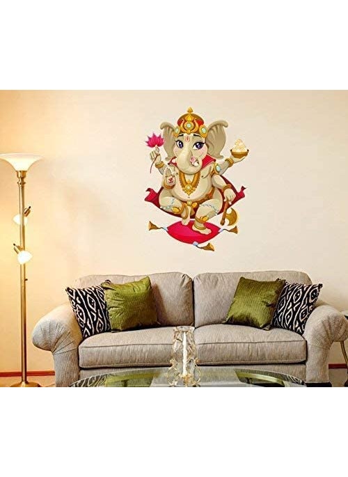 Decals Design Decals Design 'Shree Ganesh' Wall Decal (PVC Vinyl, 70 cm x 50 cm x 70 cm, Multicolour)  - Image 2