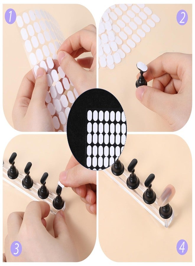YQQYG 1000 PCS Nail Art Double Sided Nail Tape, False Tip Sticky Tabs, Clear Nails Adhesive Tabs, Press on Fingernail Stickers Nails Display Strips, Fingernail Stickers for Press on Stand - Image 5