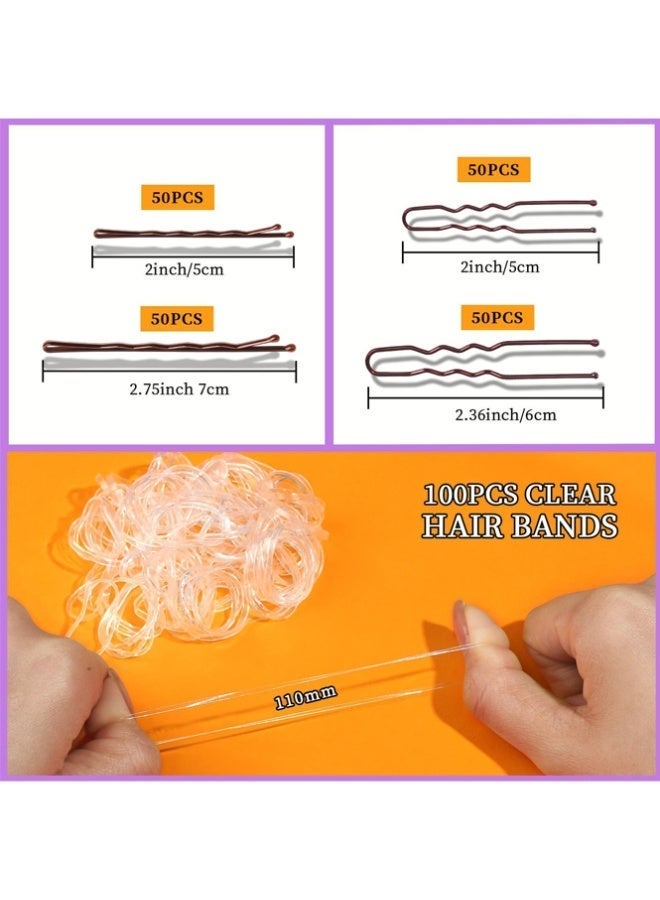 QINGYAN 300Pcs Hair Pins Kit, Bobby Pins & U Shaped Pins Bun Hair Pins Gifts for Women Girls with Storage Box Wedding Hairstyles - Image 2