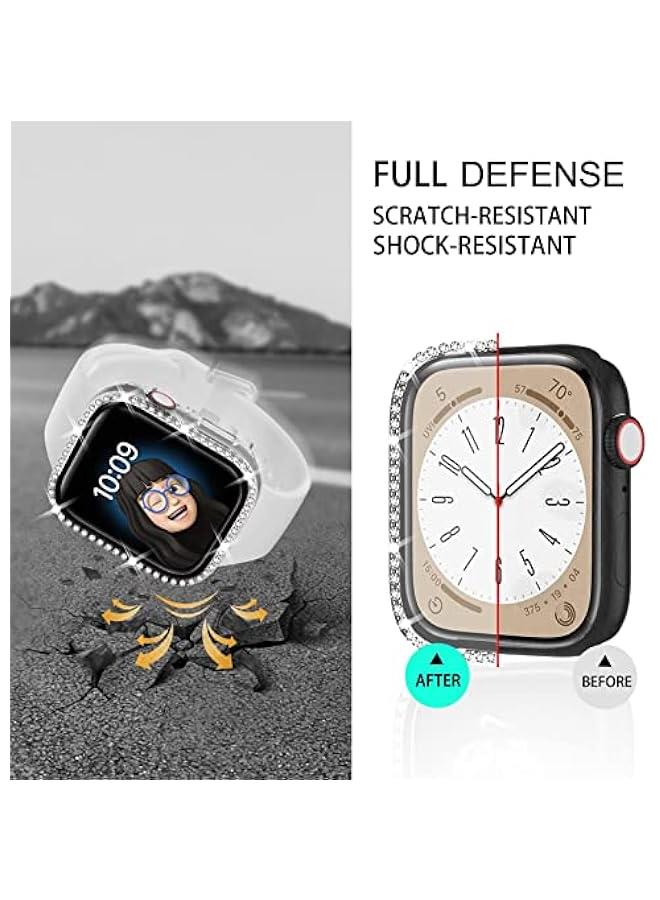 Beauenty 4 Pack Bling Case for Apple Watch SE 2/SE/6/5/4 40mmm, Glitter Rhinestone Diamonds Protective Case with Tempered Glass Screen Protector Replacement Cover for iWatch 2024 (2nd Gen) SE/6/5/4 40mm Women - Image 3
