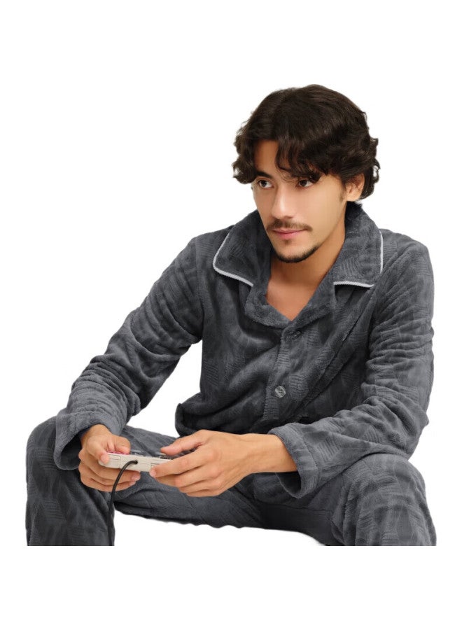 Septwolves Men'S Flannel Warm Pajamas Set Men'S Home Wear Set - Image 2
