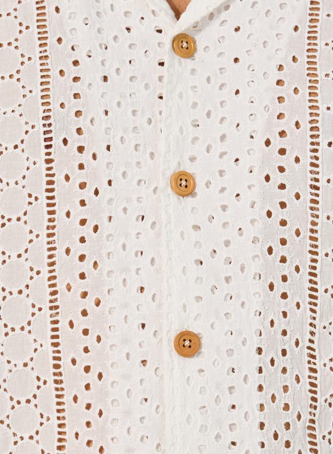 ستايلي قميص رجالي صيفي مطرز بياقة منتجع بقصة مريحة - Image 3