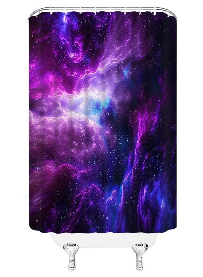 YSATNSFT Galaxy Shower Curtain Abstract Colorful Outer Space Starry Men Boys Fantasy Nebula Universe Fabric Bathroom Decor Set with Hooks,(70" WX70 H) - Image 4