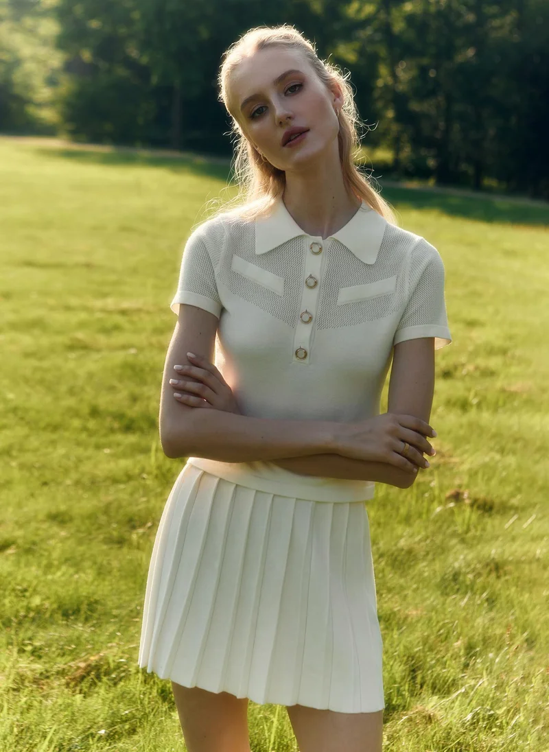 Lichi Pleated mini skirt