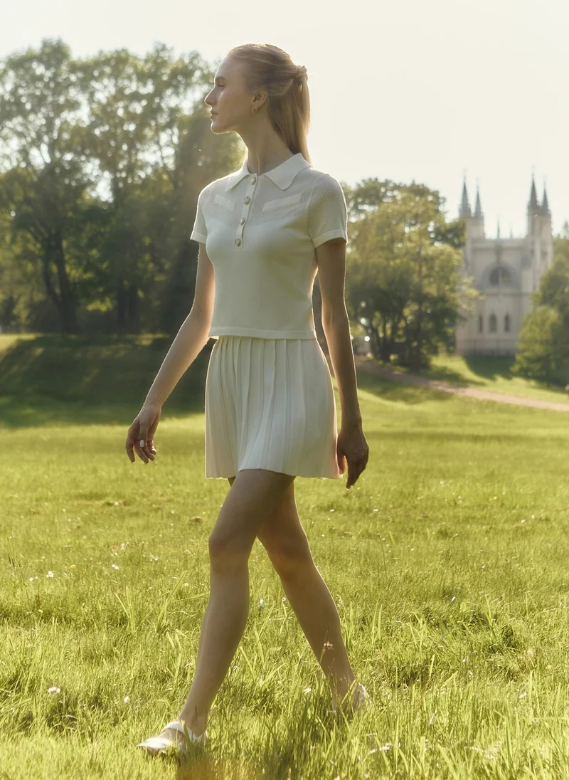 Lichi Pleated mini skirt