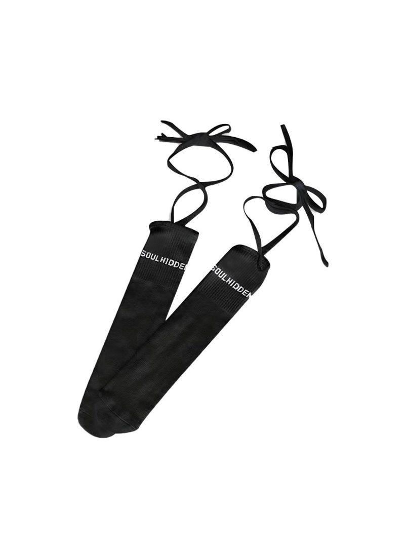 Generic - Kids Hip Hop Dance Caps Headbands Wristbands Socks Black Long Barrel Strap Socks - Image 1