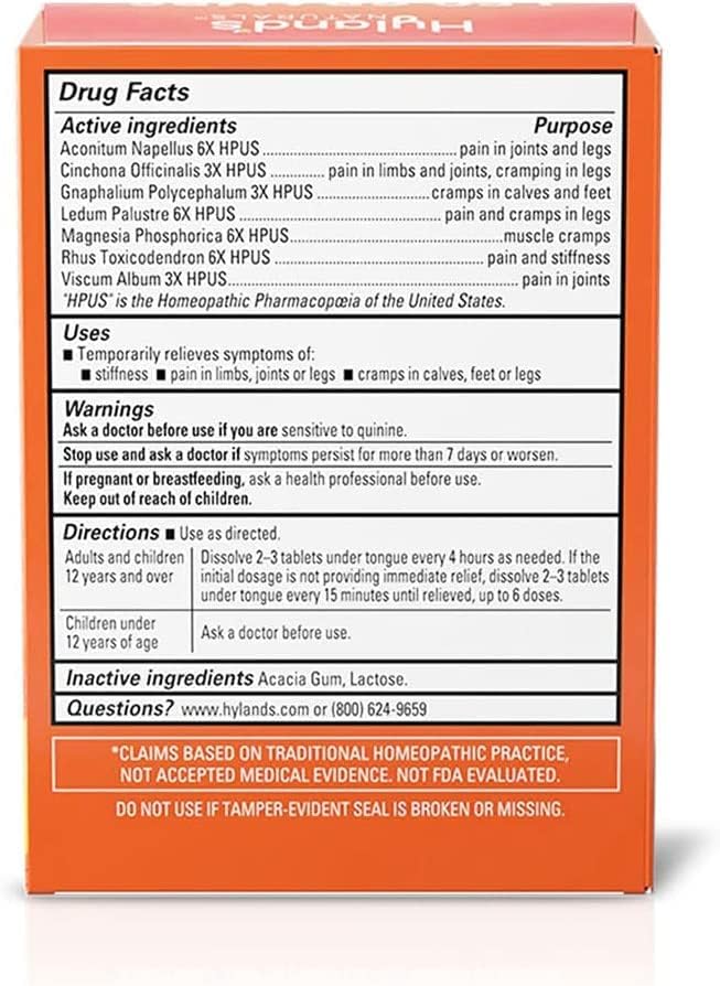 Hyland's Bundle of Hylands Leg Cramps Tablets 100 Count and Leg Cramps PM Nighttime Formula Natural Relief of Calf Foot and Leg Cramps 50 Count - Image 4
