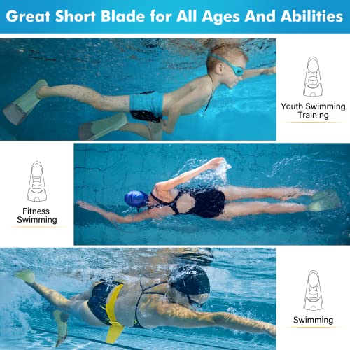 Gintenco Swim Fins, Kids Swim Training Fins for Lap Swimming, Travel Size Flippers with Mesh Bag, Silicone Swimming Fins for Kids Teens Adults Women Men - Image 4