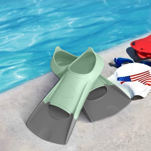 Gintenco Swim Fins, Kids Swim Training Fins for Lap Swimming, Travel Size Flippers with Mesh Bag, Silicone Swimming Fins for Kids Teens Adults Women Men - Image 2
