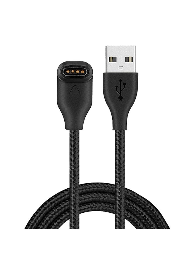 O Ozone USB Charging Cable Compatible with Garmin Fenix 7/7S/7X, 6/6S/6X, 5/5S/5X, Forerunner 945/935/245, Vivoactive 3, Instinct 2 - Black - Image 1