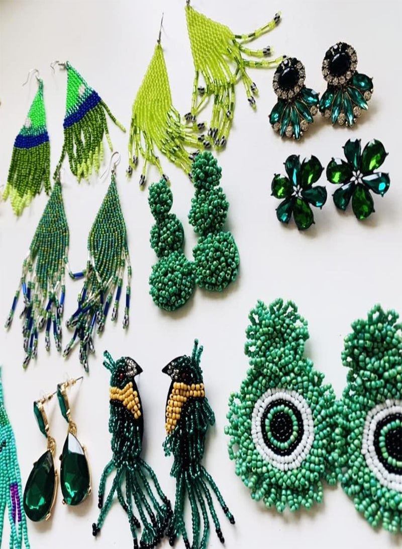 GGOOT Bulk 3mm Green Seed Beads for Jewelry Making 110 Grams About 320pcs,8/0 Glass Craft Beads for Making Earrings, Bracelets, Pendants, Waist Jewelry, DIY Handmade Seed Beads ( Green, 3mm)  - Image 5