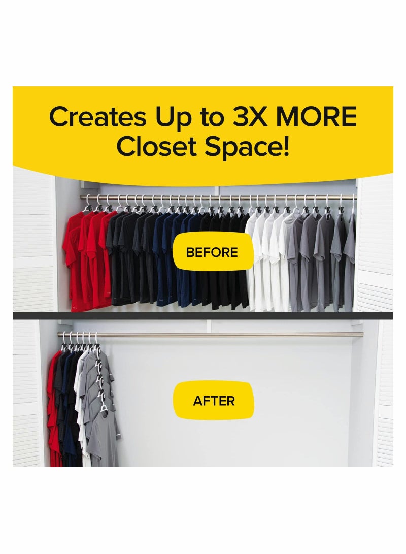Zikra Clothes Hanger Connector Hooks, Ultra- Premium Hanger Hooks, Space Saving Hanger Extender Closet Organizer, Triple Closet Space 18 Value Pack, Black, 2 in. - Image 4